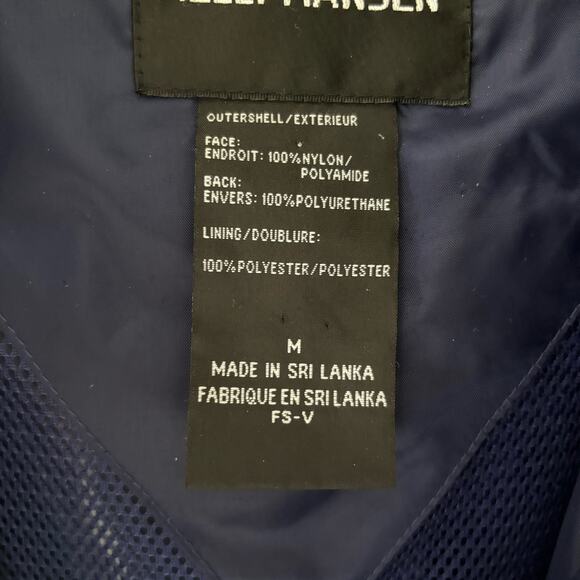 Helly Hansen Men's Hooded Windbreaker Rainjacket Zip Up Packable in Navy Size M - Picture 3 of 7